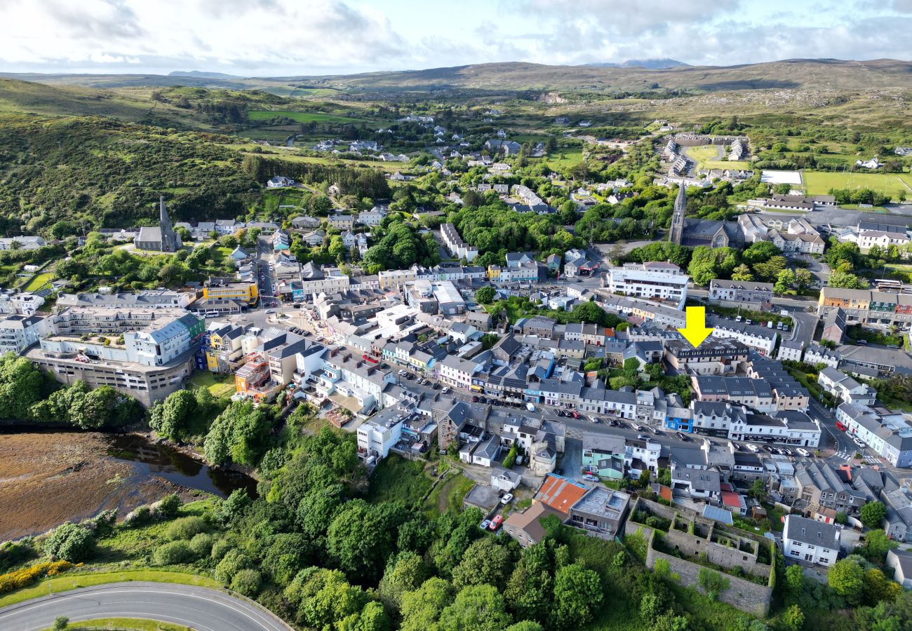 Clifden Town Holiday Apartment. Aerial view of Clifden. Co Galway.