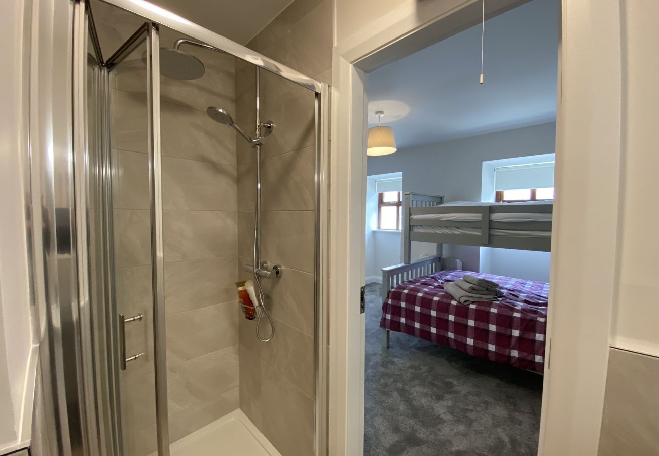 Clifden Town Holiday Apartment. En-suite bathroom, modern shower.